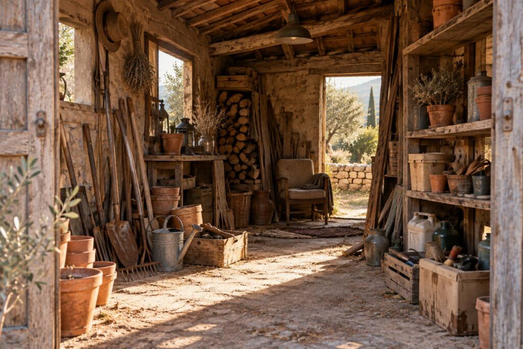 Illustration éditoriale du sujet : Débarras d'un cabanon varois : ce qu'on y trouve toujours