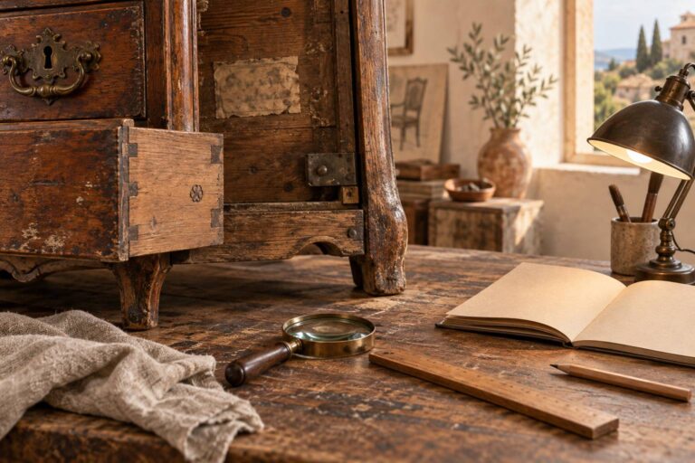 Poinçons et marques : lire l&rsquo;étiquette d&rsquo;un meuble ancien