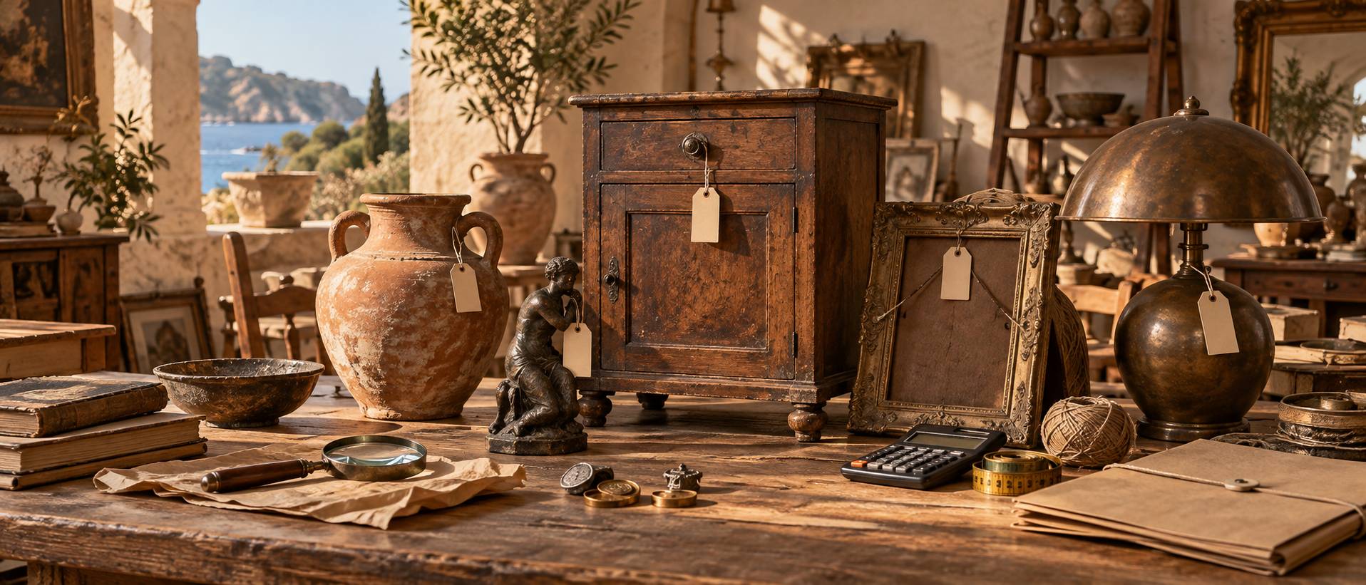 Illustration éditoriale du sujet : Vendre à un antiquaire : ce qui se négocie et ce qui non